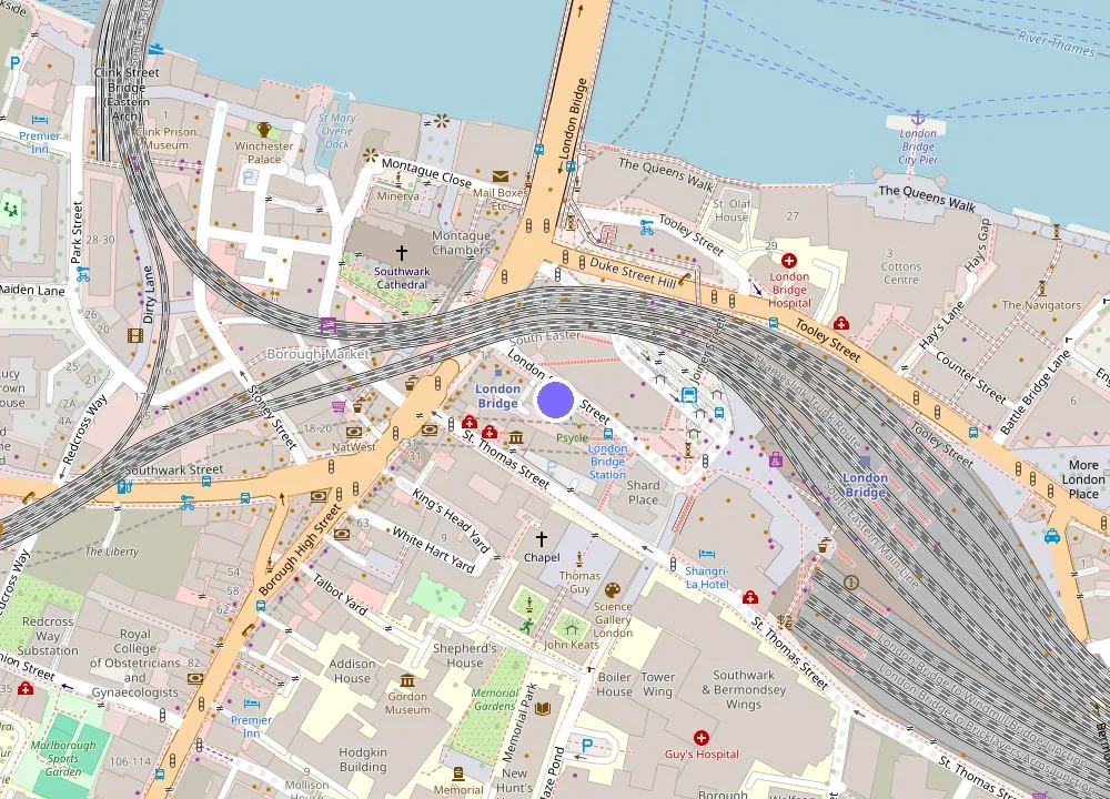 Map: London Bridge Hotel